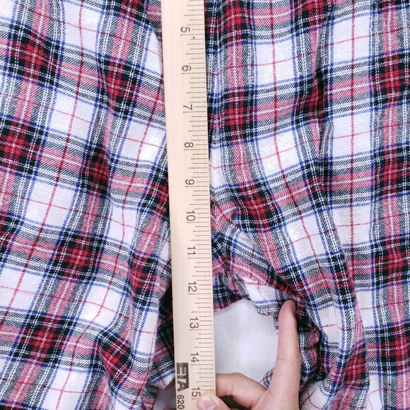 Lauren Ralph Lauren Red Plaid Cotton Flannel Sleepwear Pajama Top n Pants Set XL - Picture 11 of 16